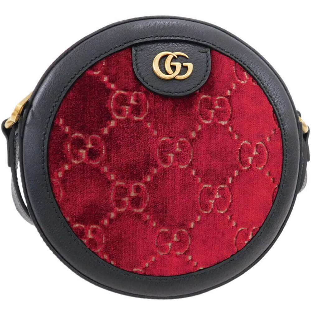 Gucci GG velvet shoulder bag Bordeaux Purple Black